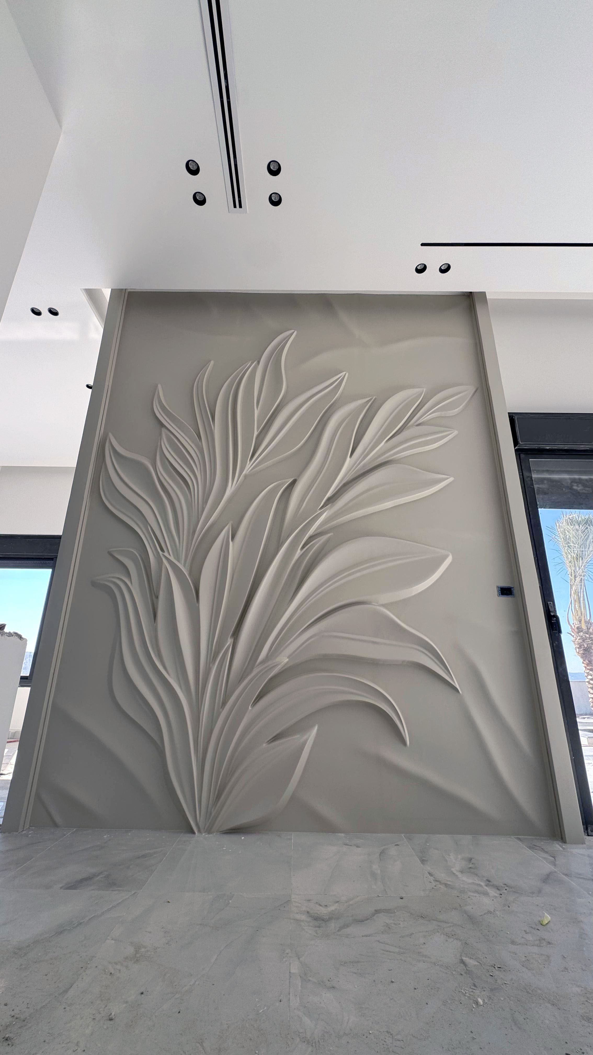 Vertical Botanical Leaf Relief by MarbleVeins.