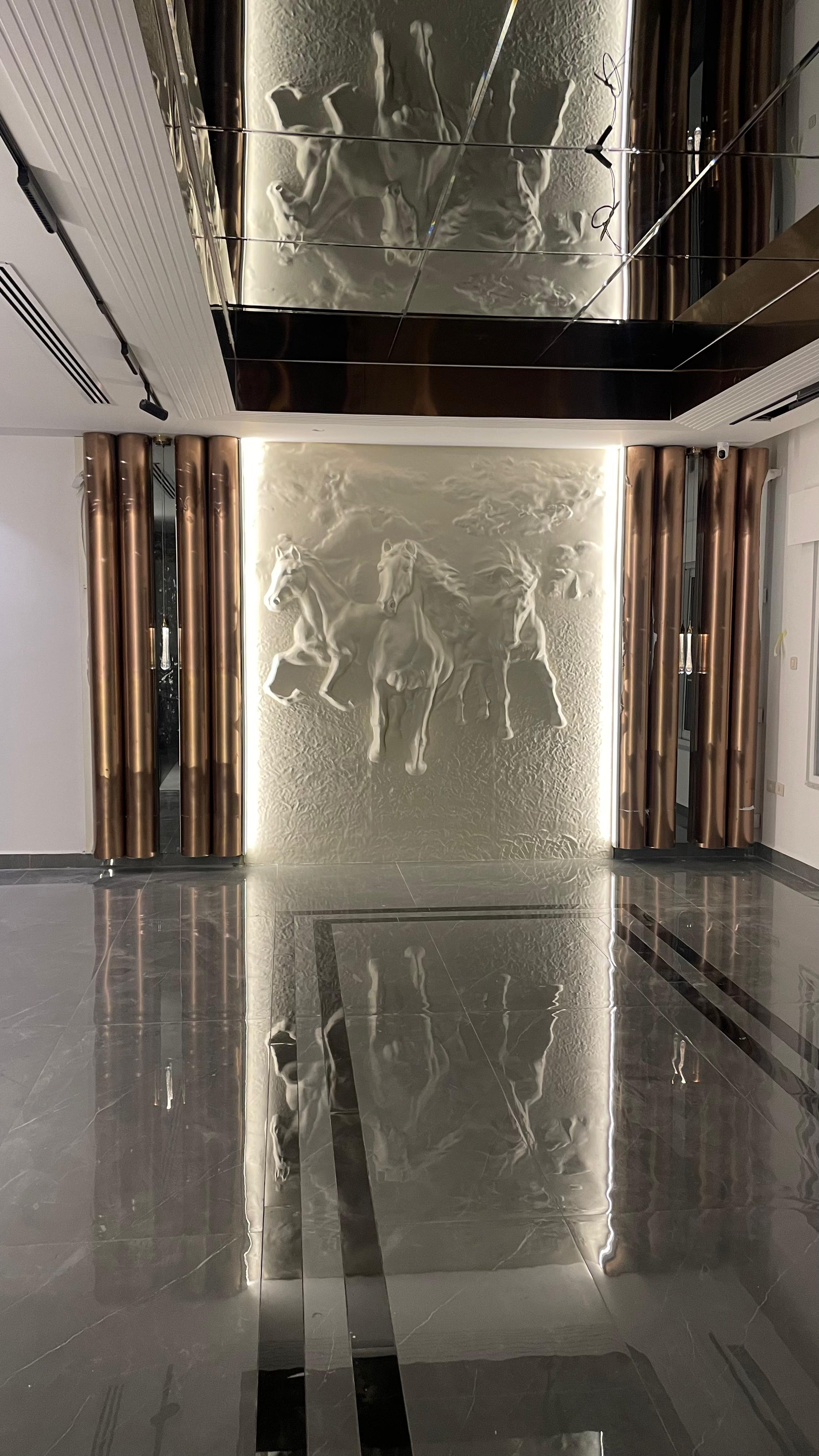 Horse Natural-Stone Feature Wall by MarbleVeins.